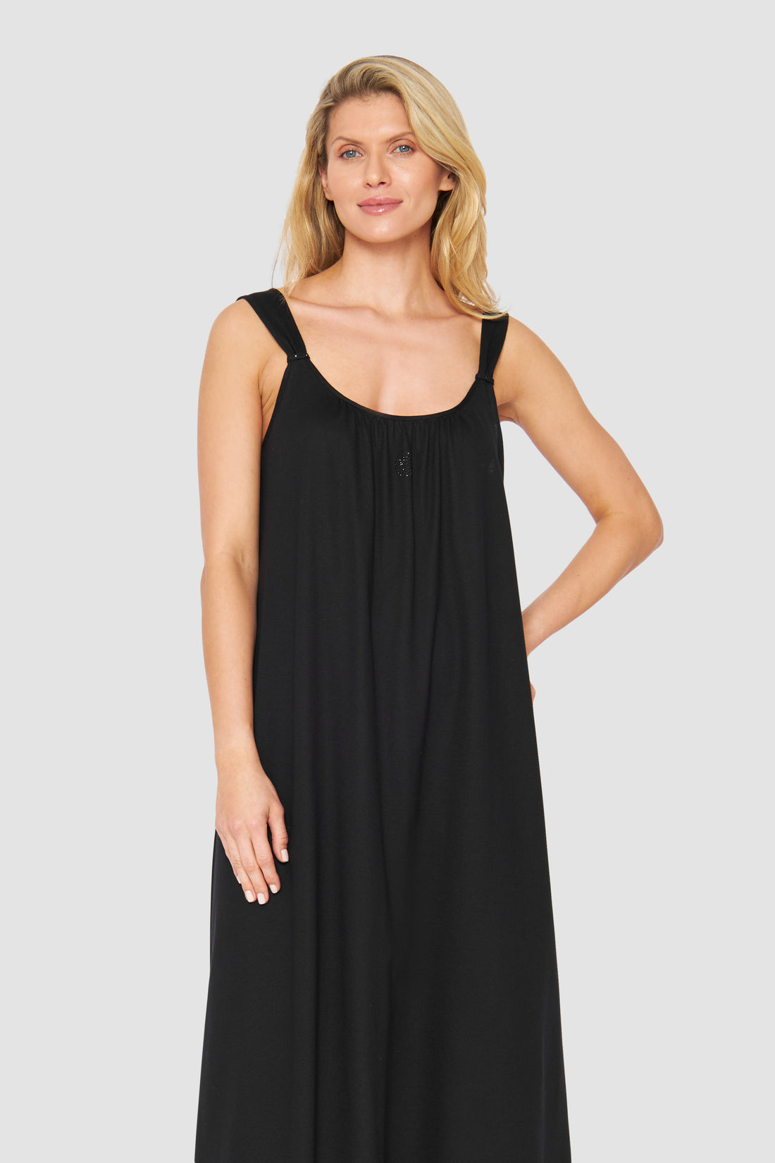 Feraud Night Dress, Straps, Round Neck Black Couture (3231254) Black