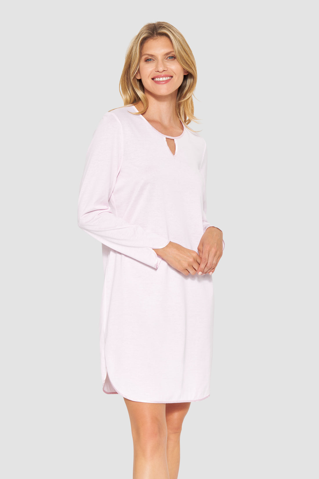Feraud Night Dress, 1/1 Sleeve, Round Neck Pearls (3231280) Rose