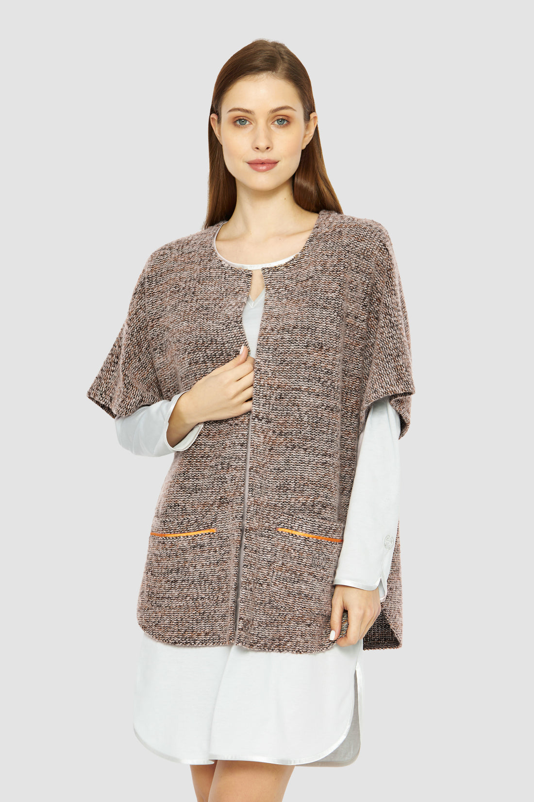 Feraud Jacket, Overcut, Round Neck, Pockets Kni (3231290) Multicolormelange