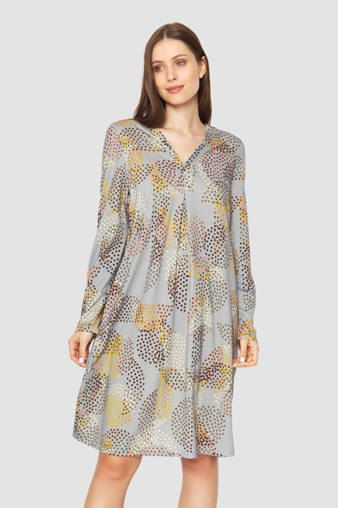 Feraud Night Dress, 1/1 Sleeve, V-Neck Print Dots (3231297) Multicolor Dots