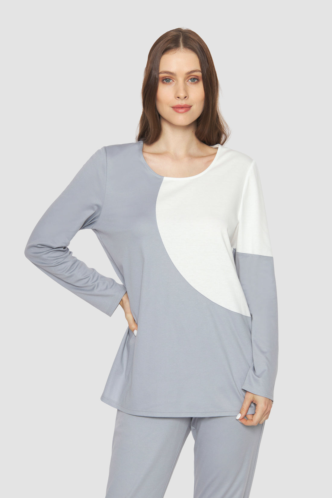 Feraud Pajama, 1/1 Sleeve, Pants 1/1, Round Neck Bi (3231300) Grey