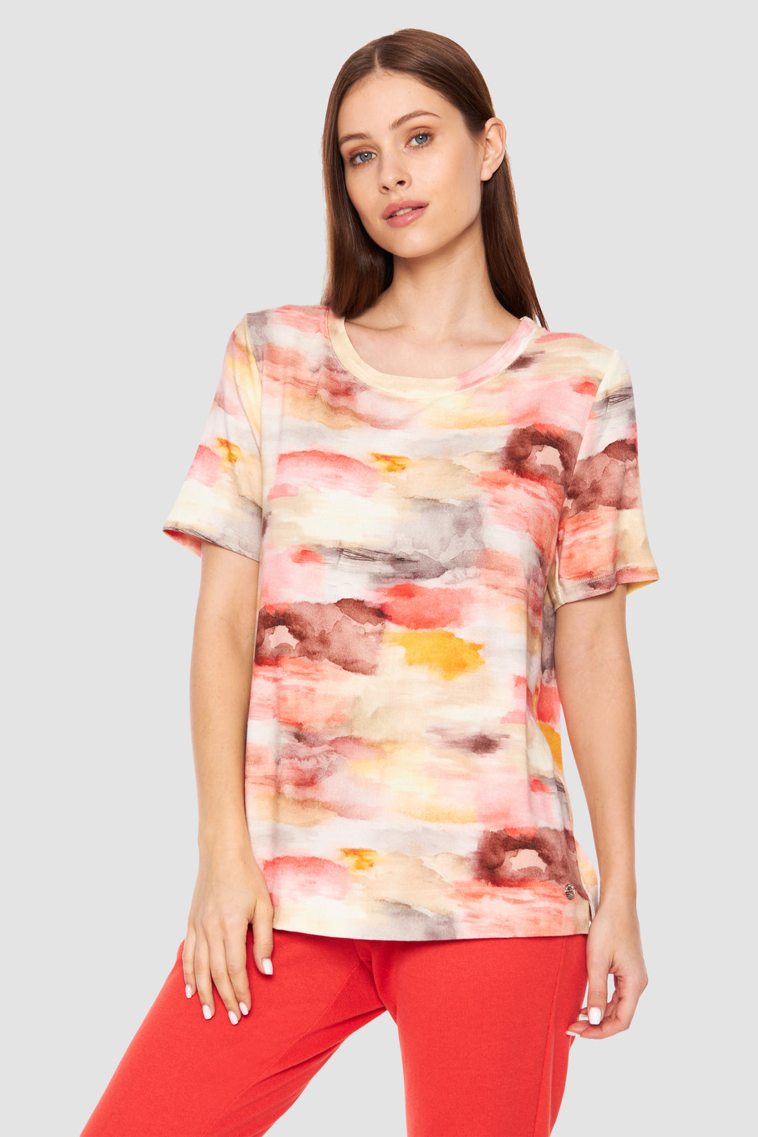 Feraud Shirt, 1/2 Sleeve, Round Neck Knit Print (3231321) Sunrise-Multicolor