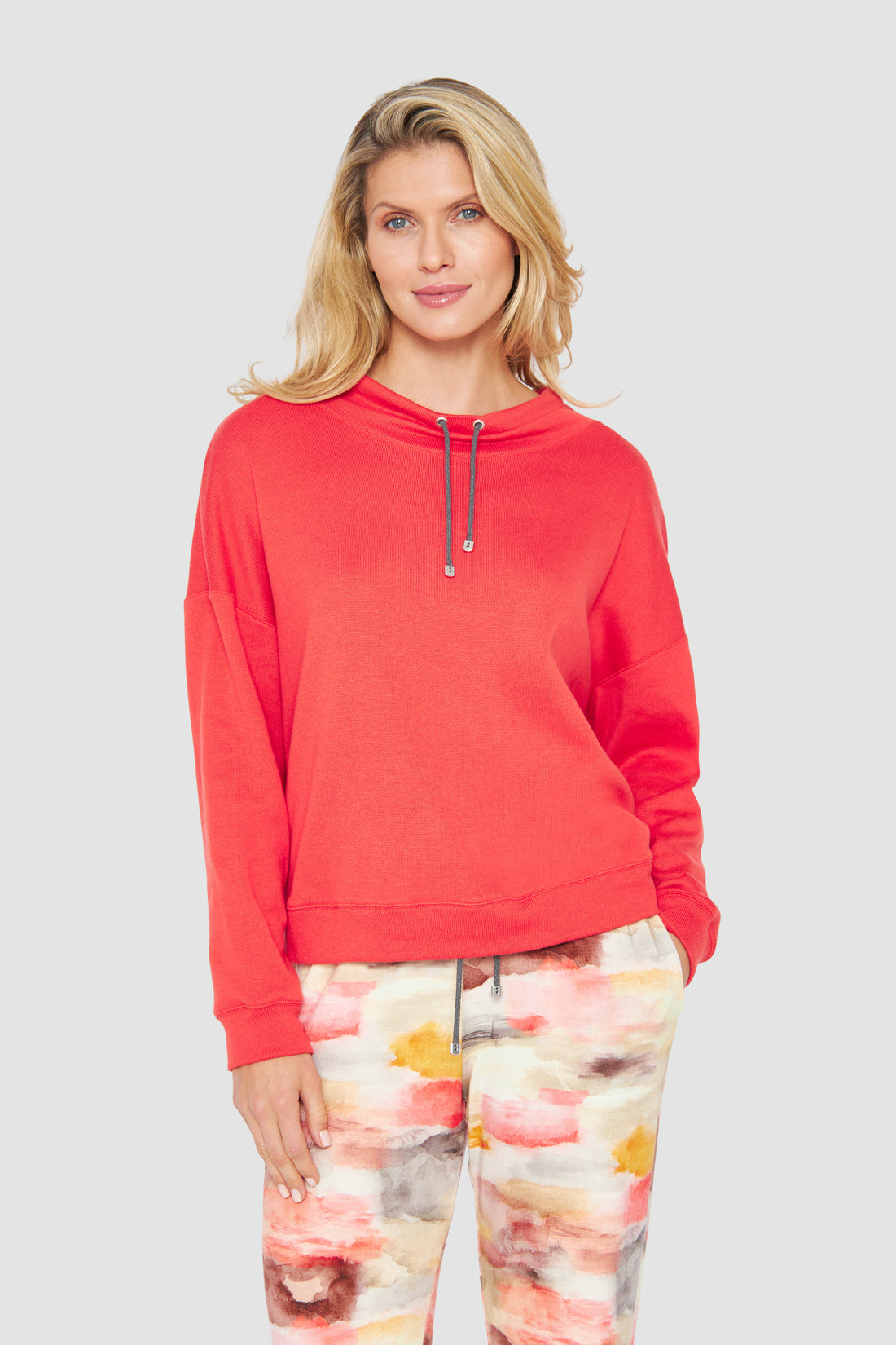 Feraud Sweatshirt, 1/1 Sleeve, Round Neck, Cuff (3231325) Red