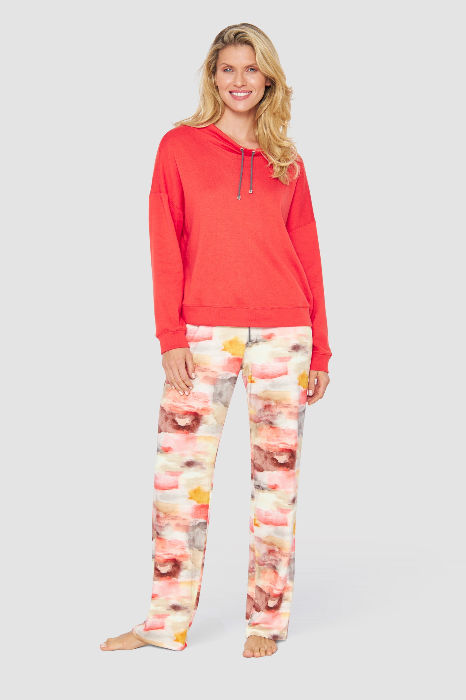 Feraud Sweatshirt, 1/1 Sleeve, Round Neck, Cuff (3231325) Red
