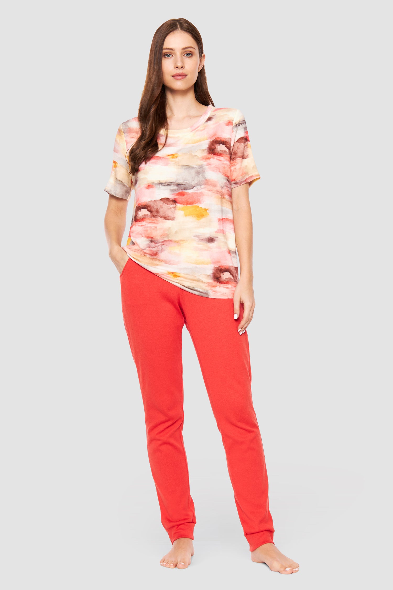 Feraud Pants, 1/1, Pockets, Cuffed Knit Uni (3231327) Red