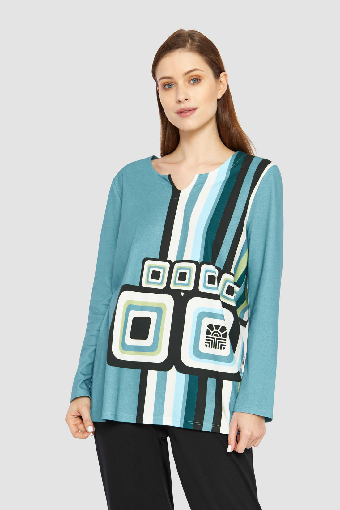 Feraud Pajama, 1/1 Sleeve, Pants1/1, Round Neck Ret (3231342) Placed Print