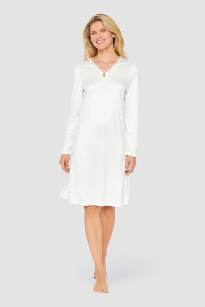 Feraud Night Dress, 1/1 Sleeve, V-Neck Raffinesse (3231346) Ivory
