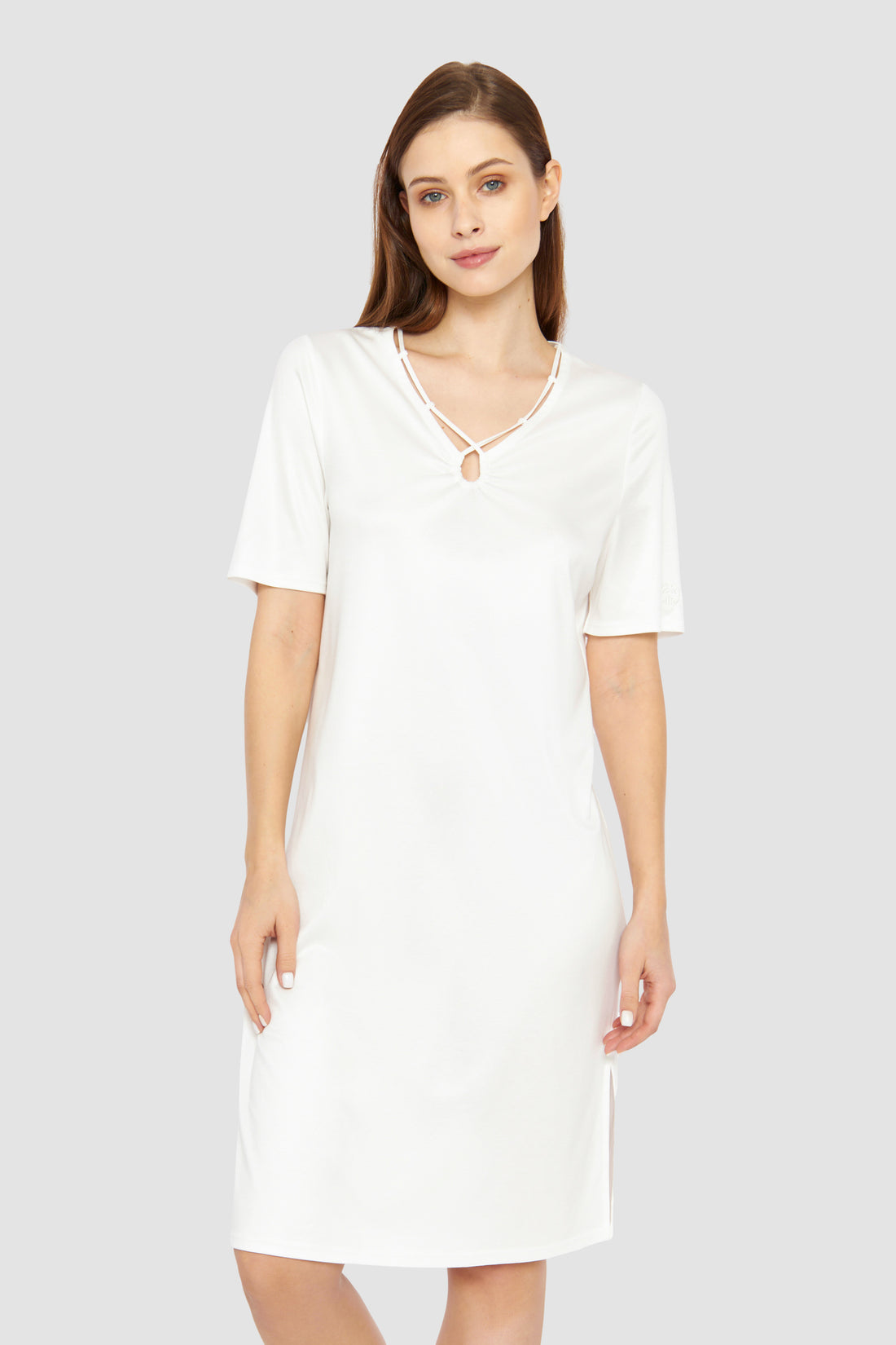 Feraud Night Dress, 1/2 Sleeve, V-Neck Raffinesse (3231348) Ivory