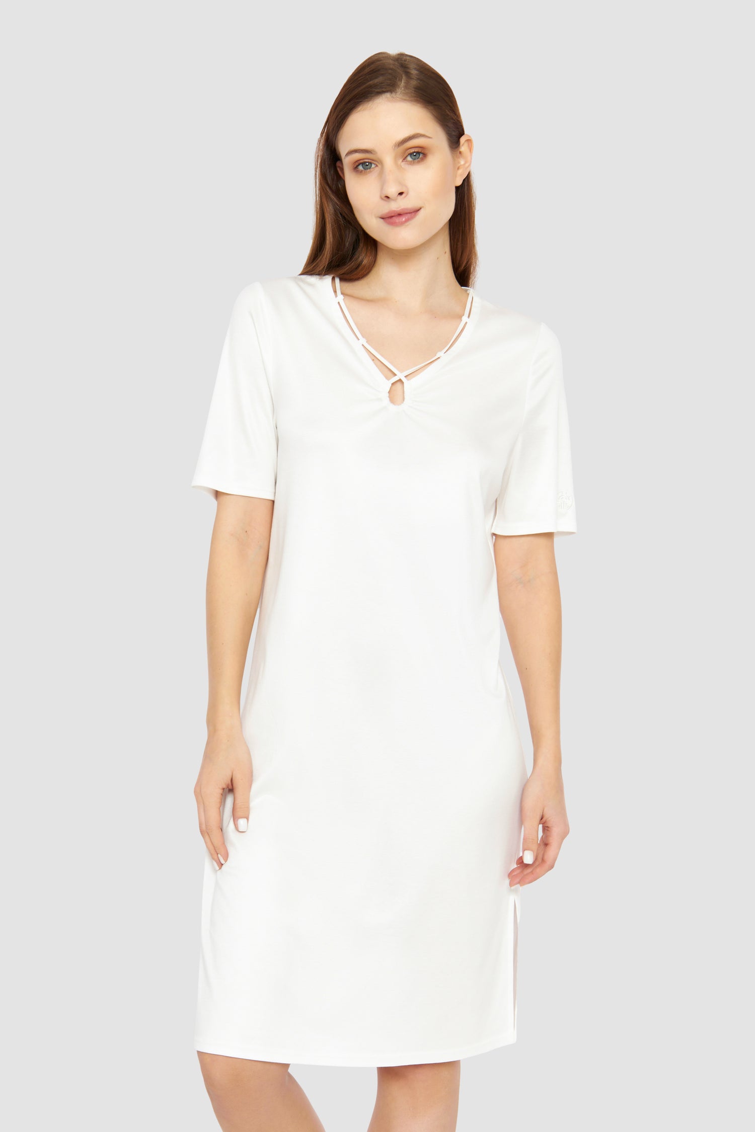 Feraud Night Dress, 1/2 Sleeve, V-Neck Raffinesse (3231348) Ivory