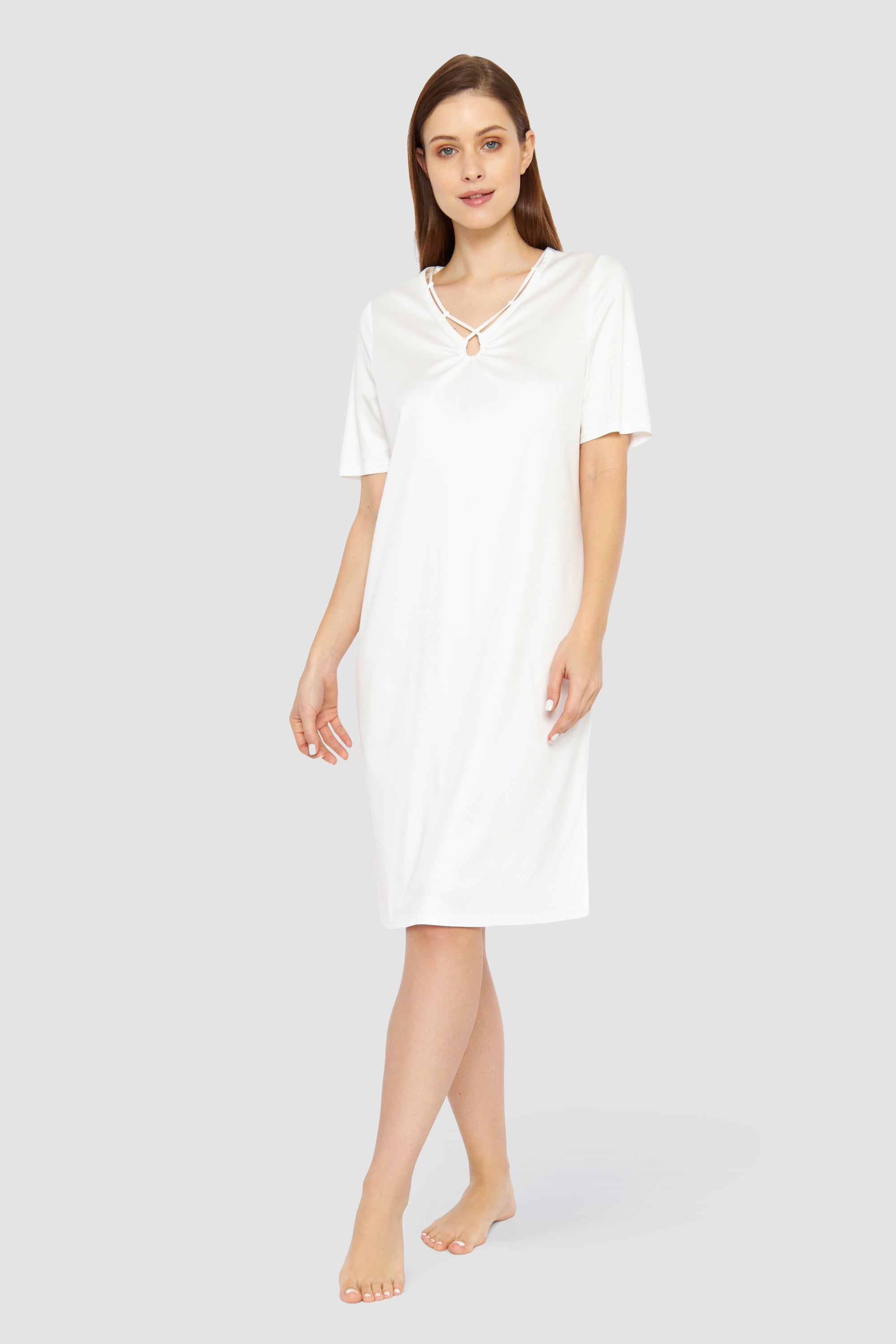 Feraud Night Dress, 1/2 Sleeve, V-Neck Raffinesse (3231348) Ivory