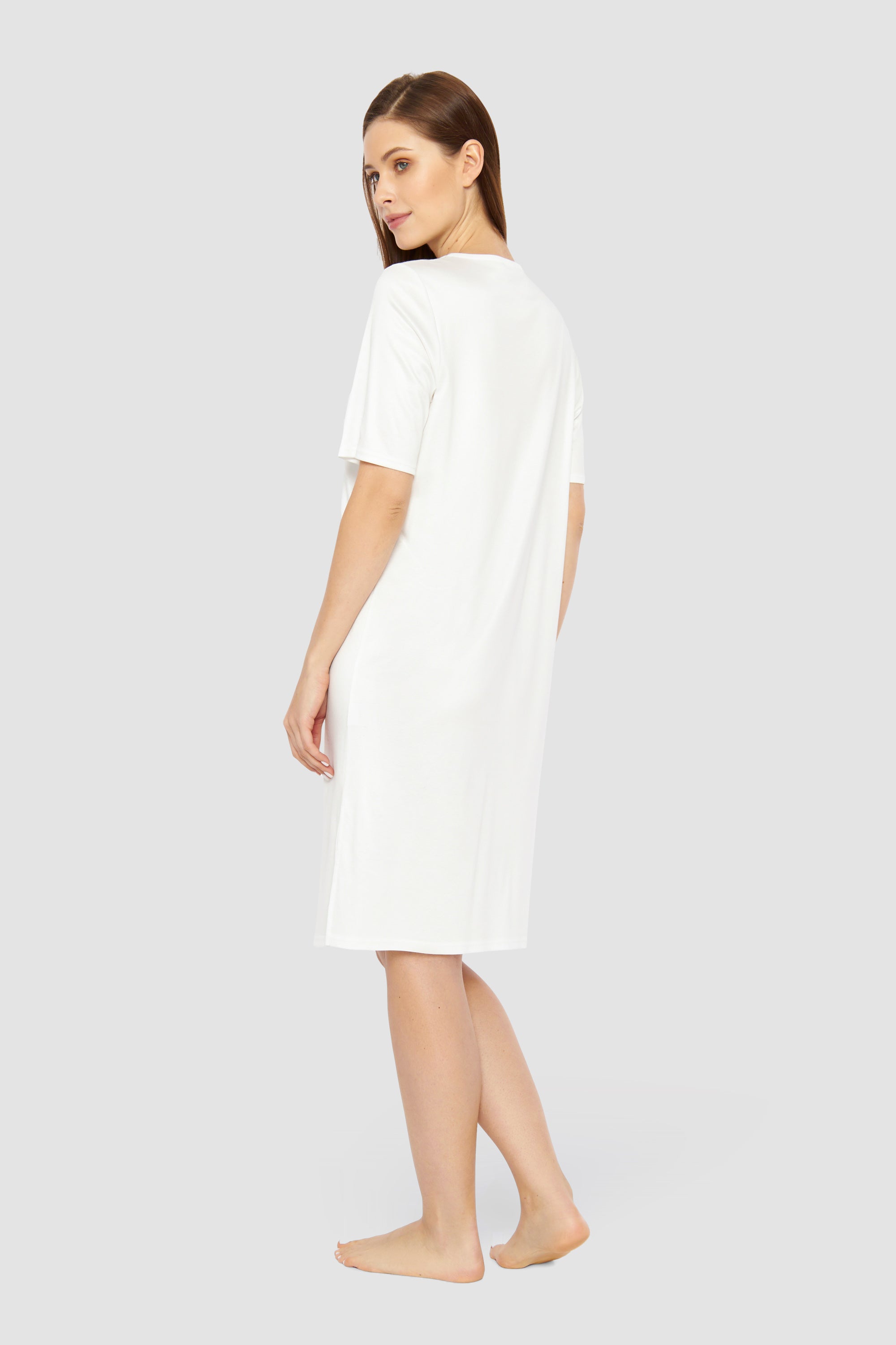 Feraud Night Dress, 1/2 Sleeve, V-Neck Raffinesse (3231348) Ivory