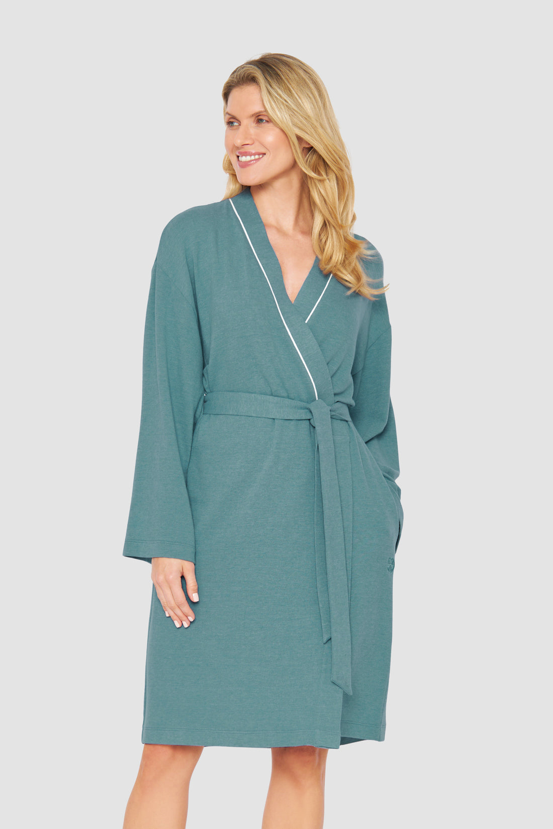 Feraud Robe, 1/1 Sleeve, Wrap-Around, Pockets K (3231353) Bottle Green