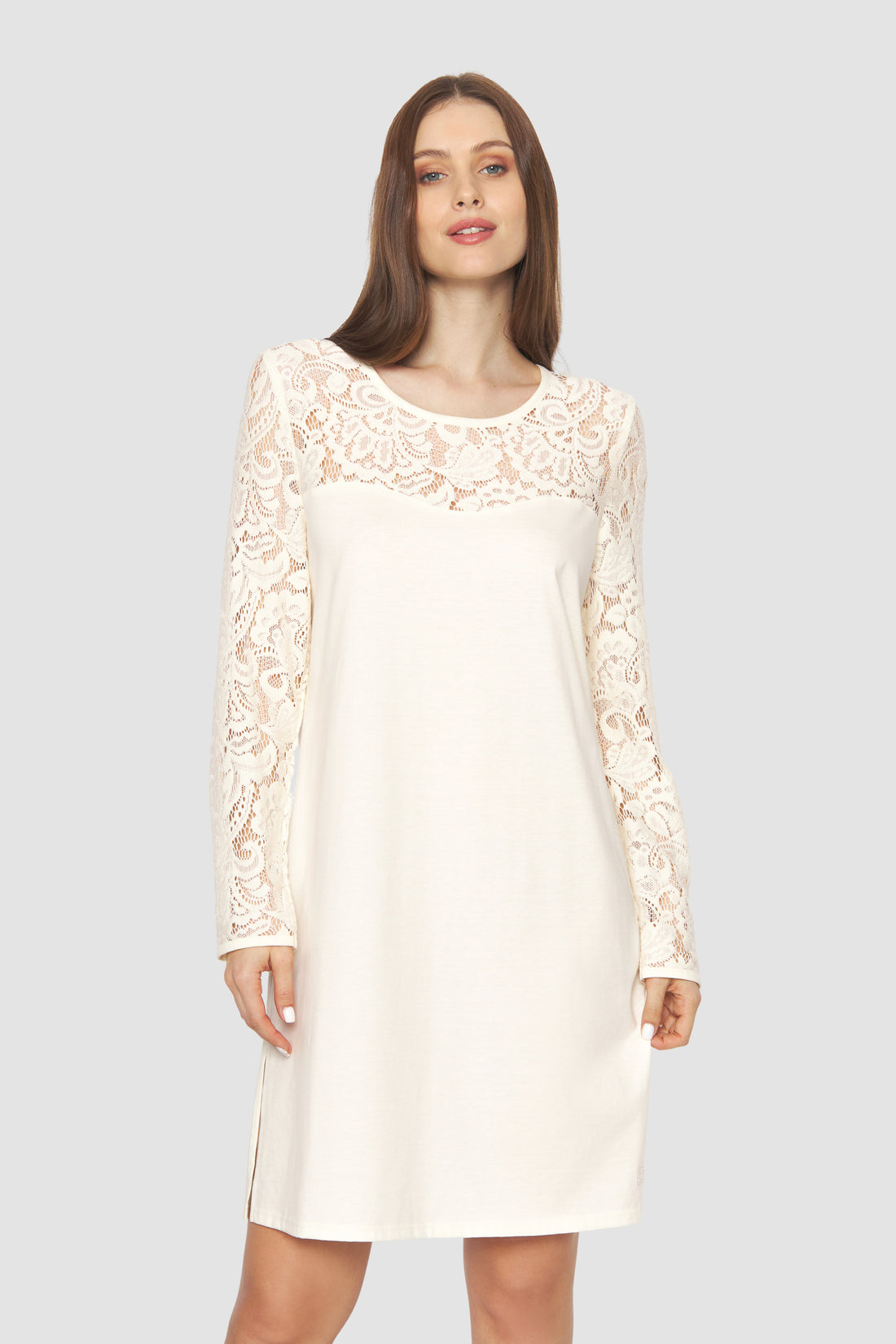 Feraud Night Dress, 1/1 Sleeve, Round Neck Romantic Lace (3231363) Soft Touch