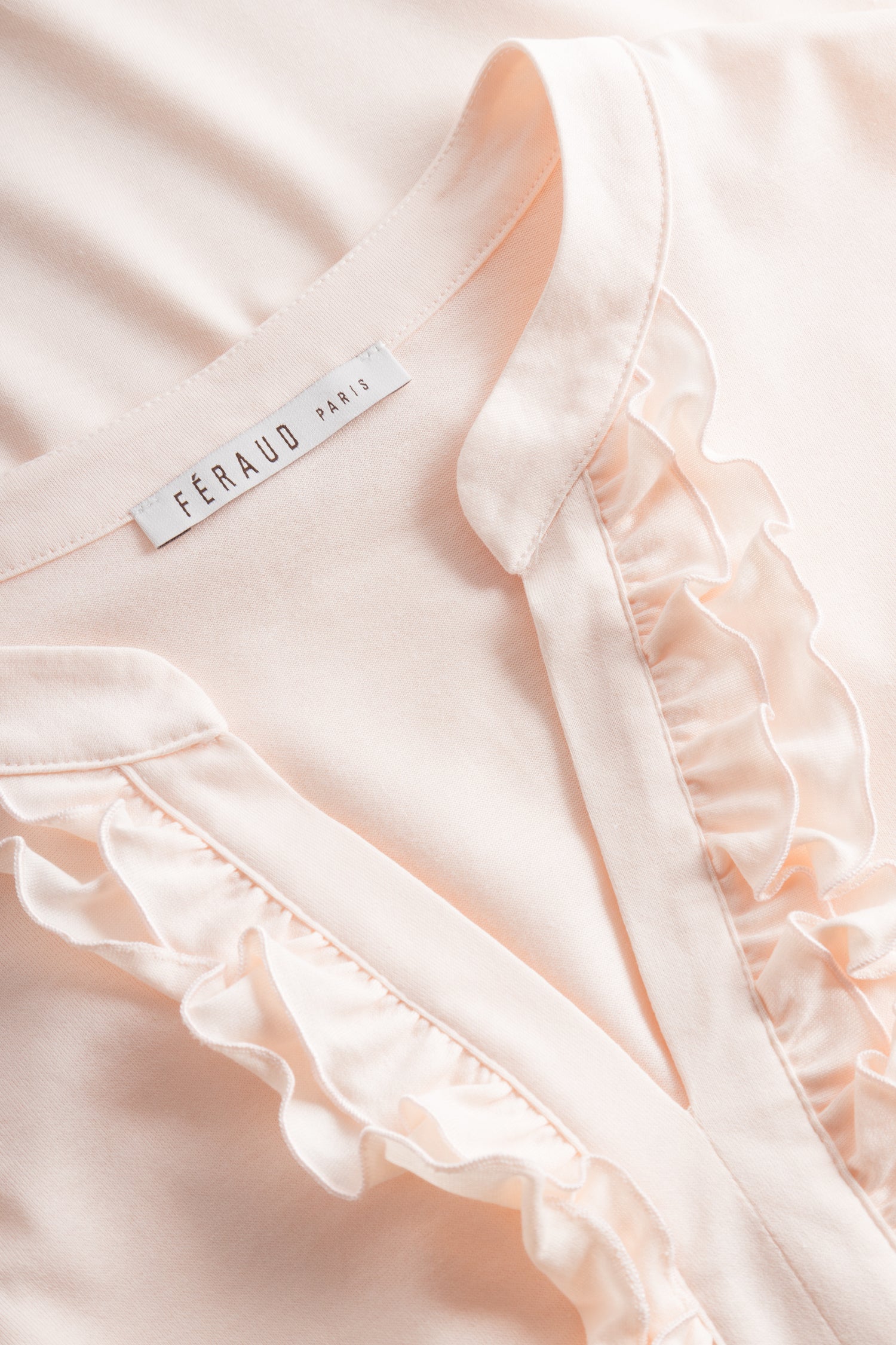 Feraud Night Dress, 1/1 Sleeve, Round Neck Volant (3231367) Peach