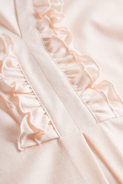 Feraud Night Dress, 1/1 Sleeve, Round Neck Volant (3231367) Peach