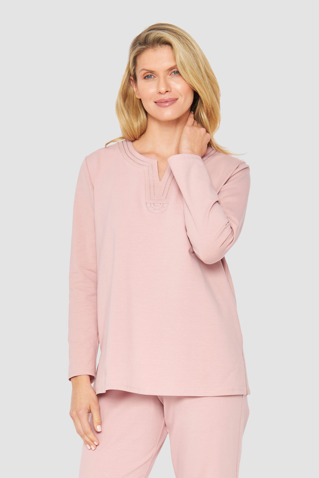 Feraud Pajama, 1/1 Sleeve, Pants 1/1, Round Neck Ha (3231376) Dusty Rose