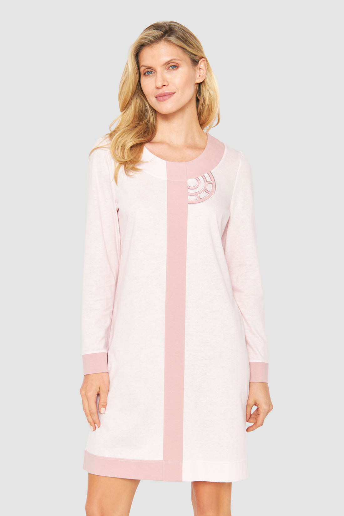 Feraud Night Dress, 1/1 Sleeve, Round Neck Colourblockin (3231380) Colourblocking