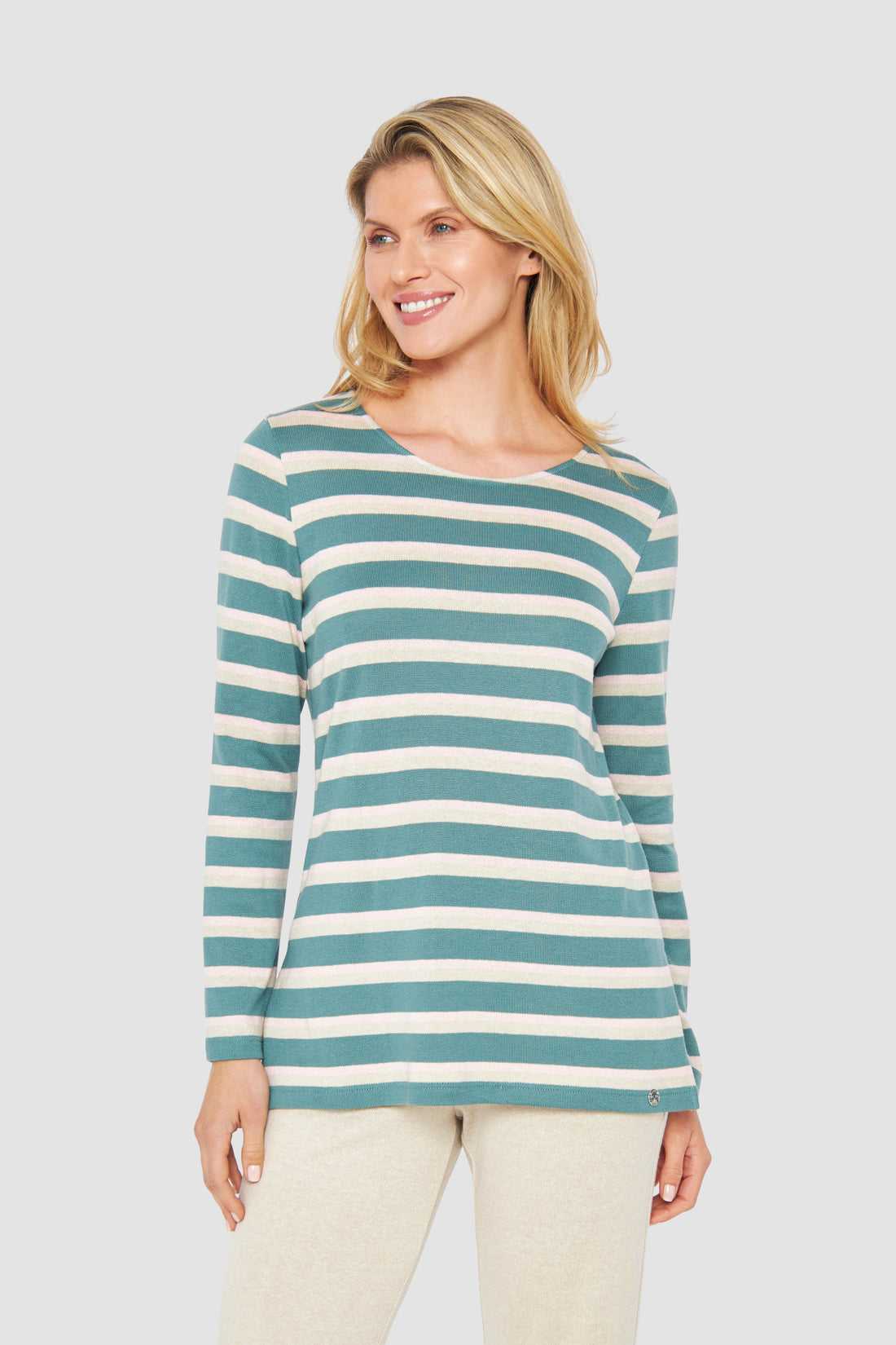 Feraud Shirt, 1/1 Sleeve, Round Neck Knit Ringl (3231387) Ringlet