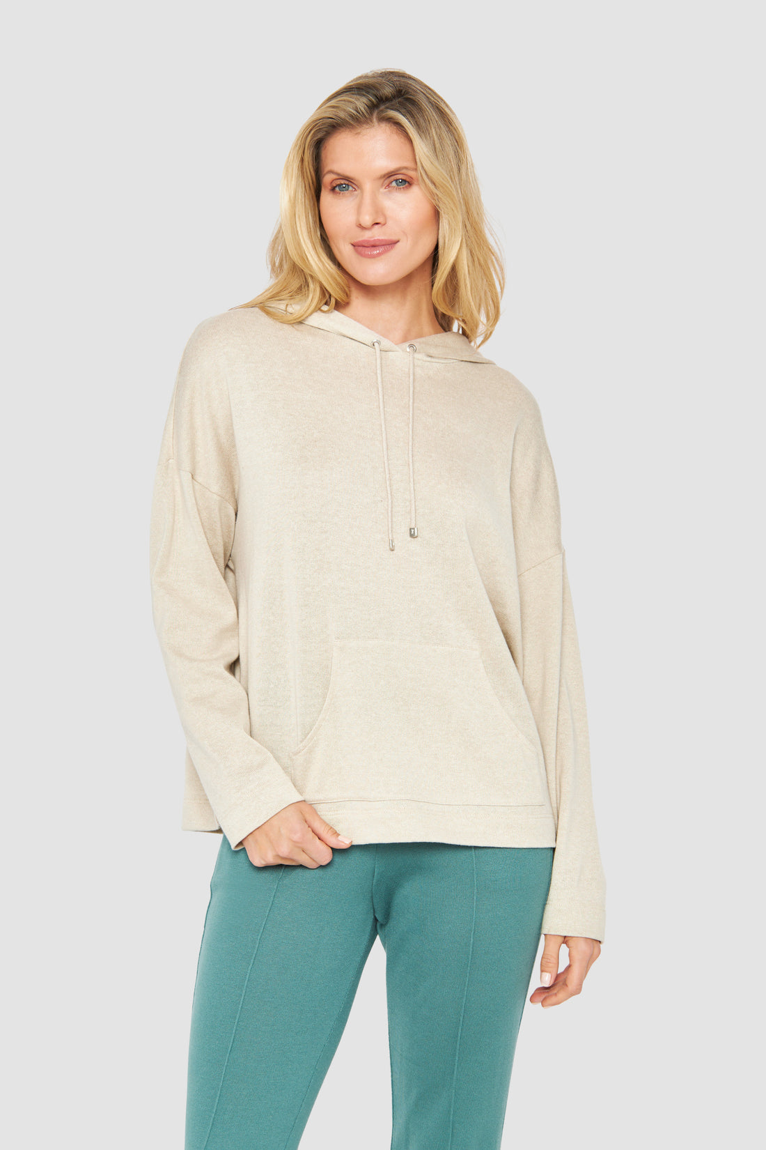 Feraud Sweatshirt, 1/1 Sleeve, Round Neck, Hood (3231391) Sand