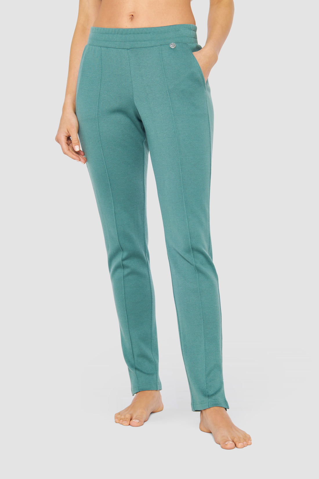 Feraud Pants, 1/1, Pockets, Slim Knit Uni (3231393) Frozen Green
