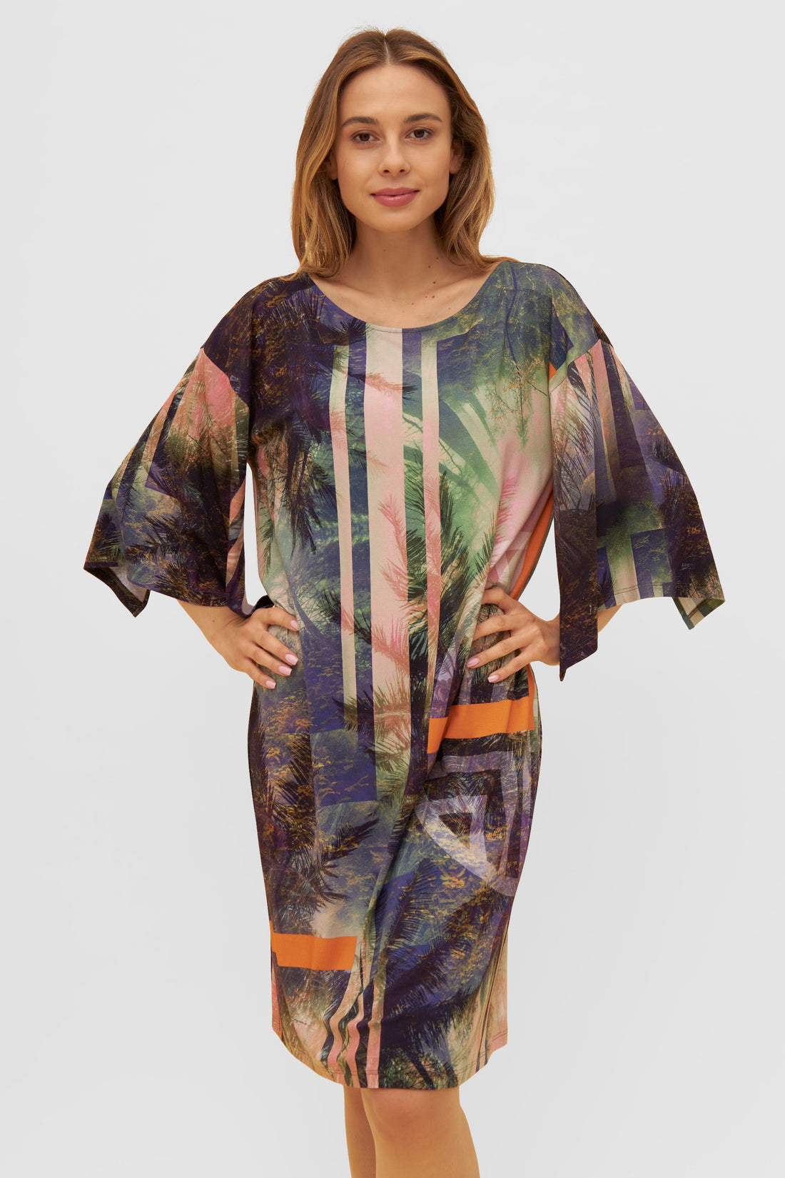 Feraud Beach Dress, 3/4 Sleeve, Round Neck Mystic Feraud (3235102) Palm Beach
