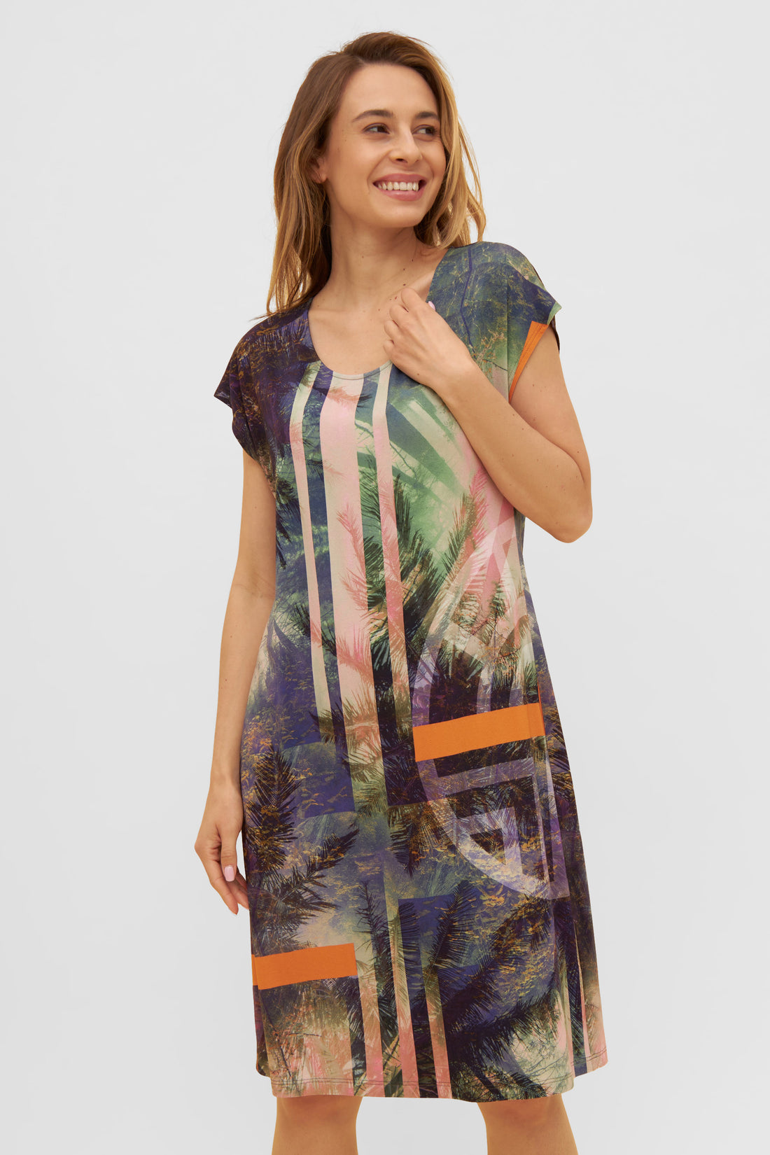 Feraud Beach Dress, Overcut, Round Neck Mystic Feraud (3235103) Palm Beach