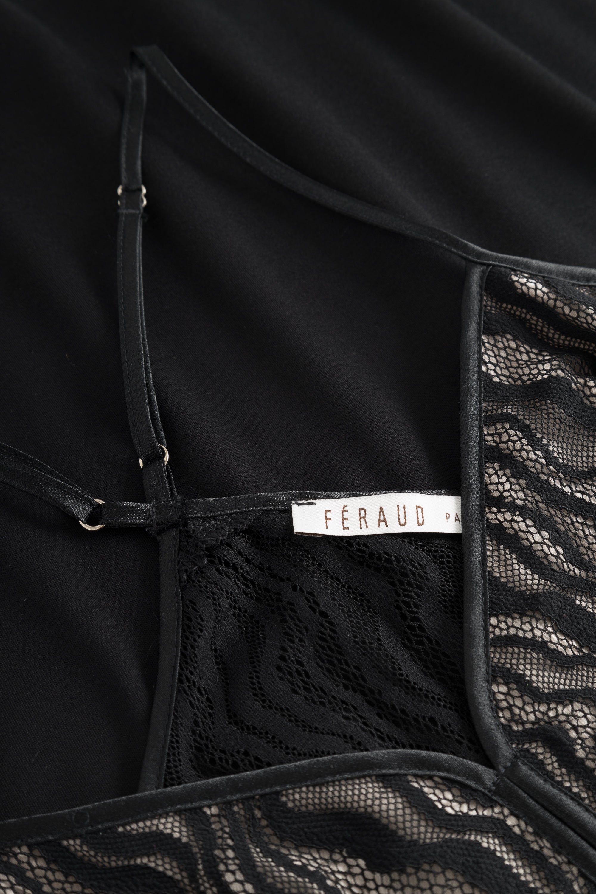 Feraud Night Dress, Adjustable Straps Animal Lace (3241003) Black