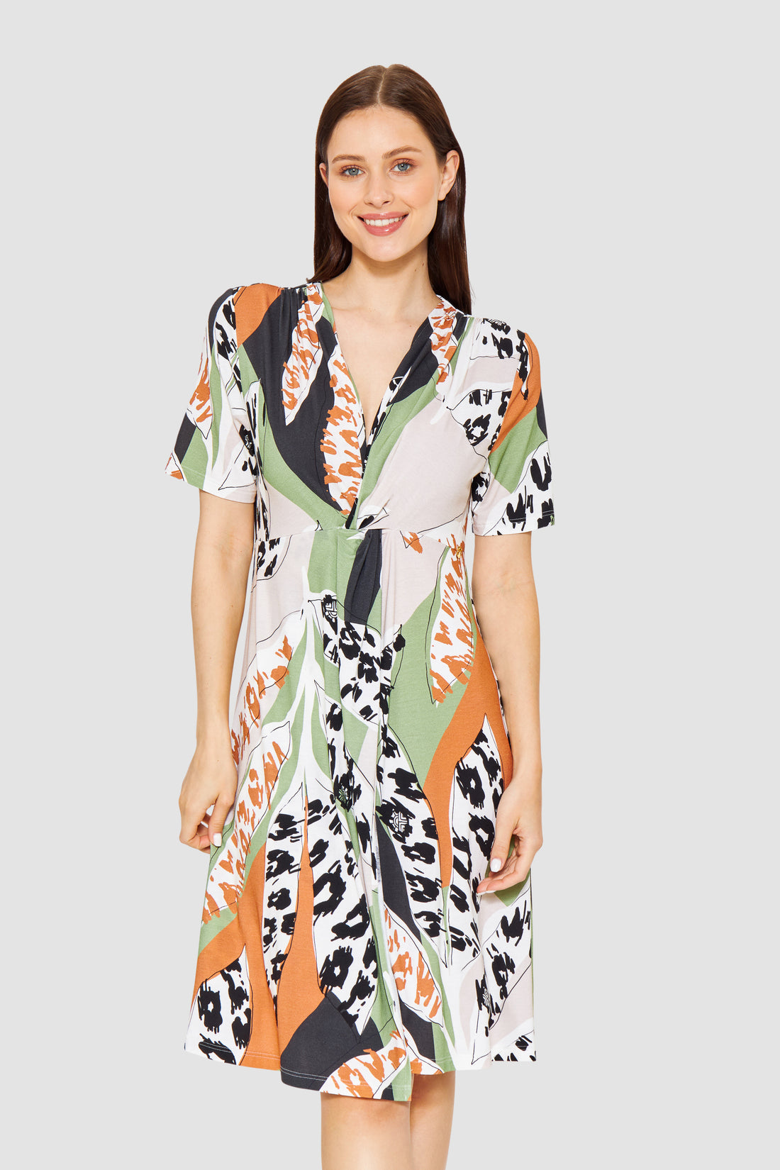 Feraud Beach Dress, 1/2 Sleeve, V-Neck Voyage (3245007) Leo Couture