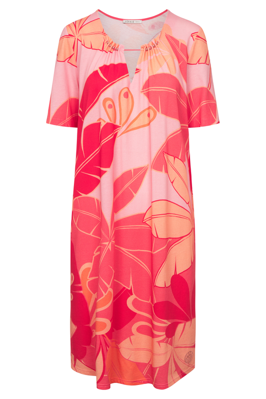 Féraud Nightgown front view in Placed Print