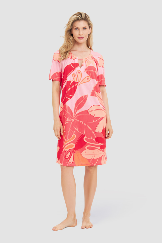 Féraud Nightgown on model in Placed Print