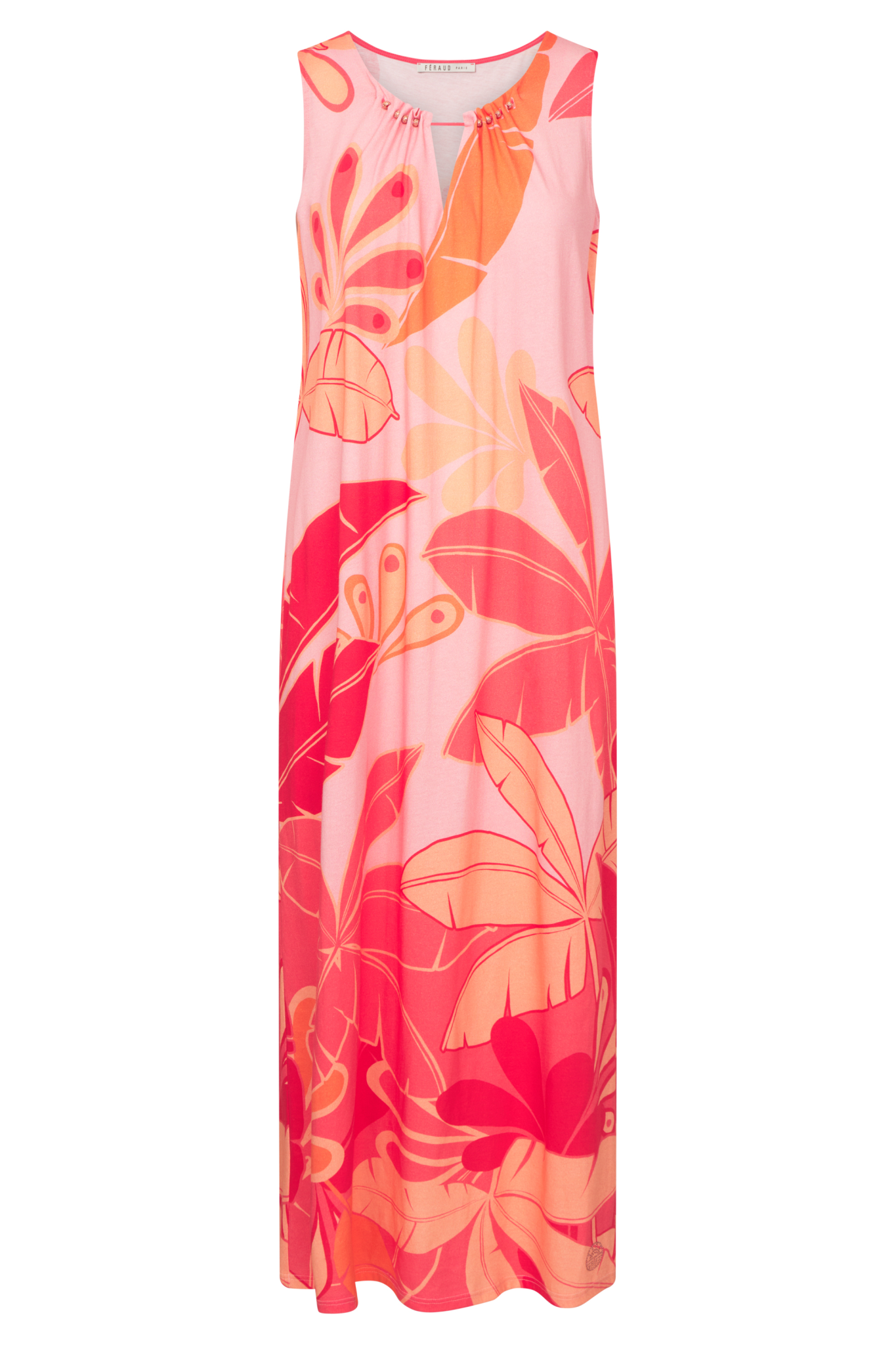 Féraud Nightgown front view in Placed Print