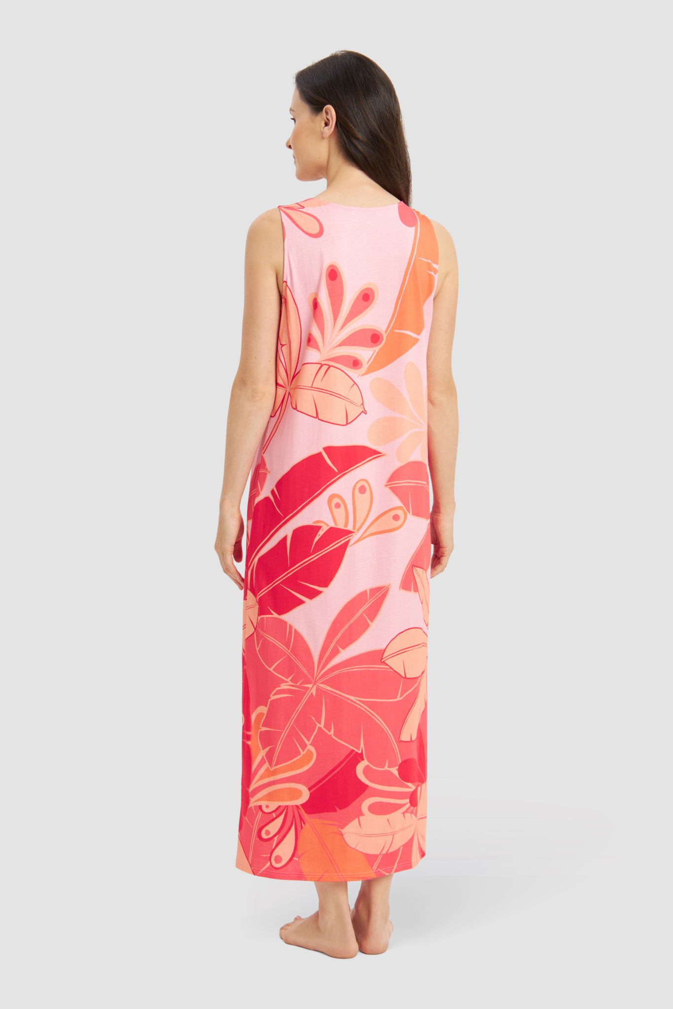 Féraud Nightgown back view in Placed Print
