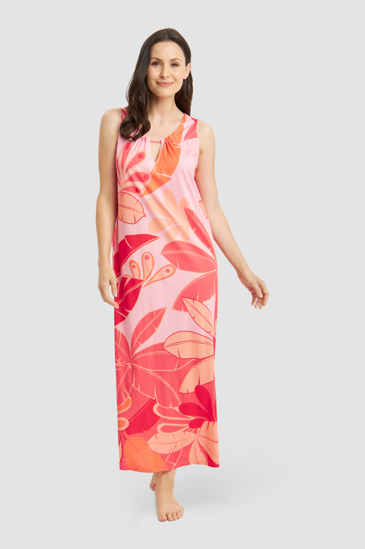 Féraud Nightgown on model in Placed Print