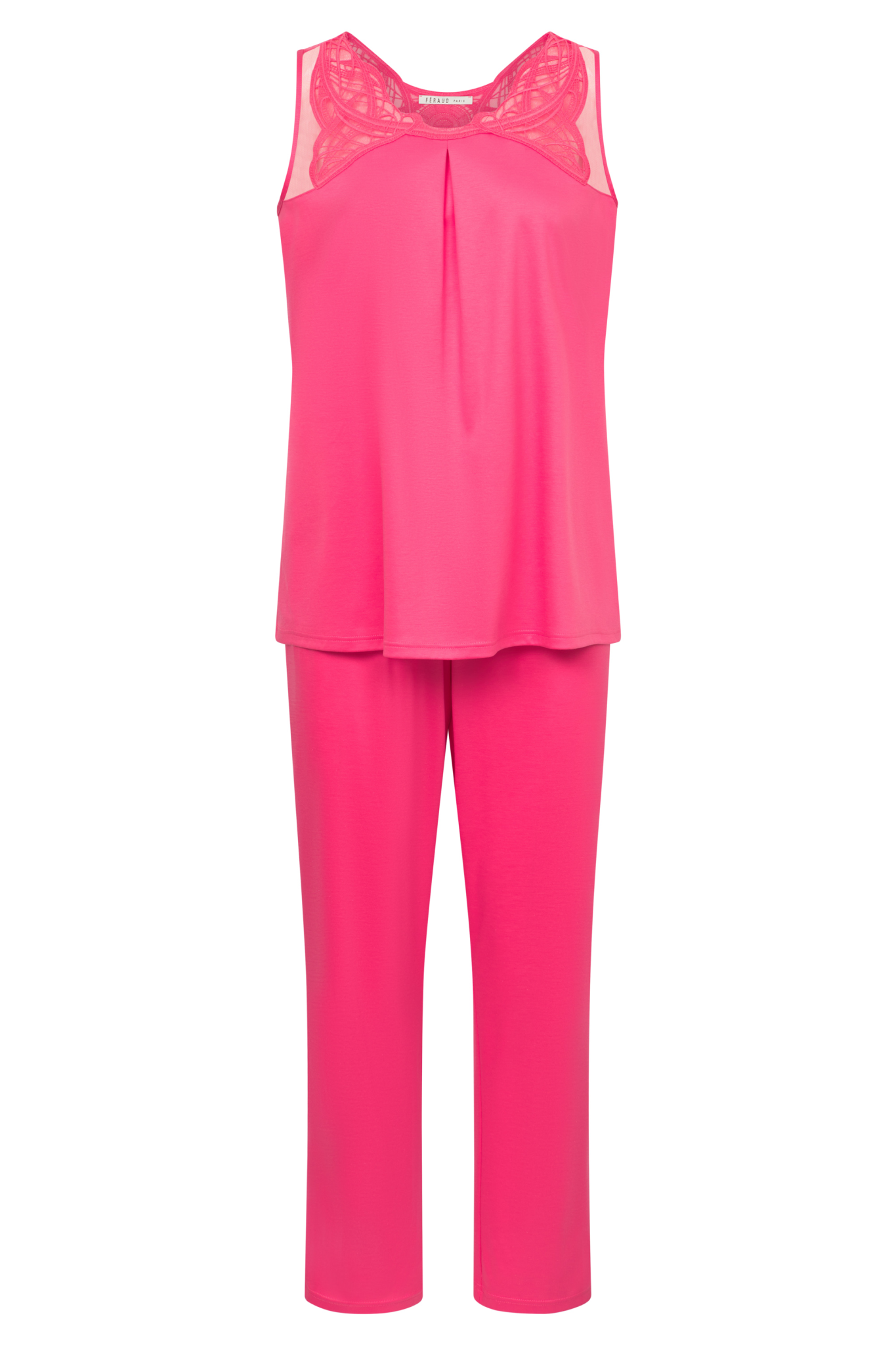 Féraud Pyjamas front view in Raspberry