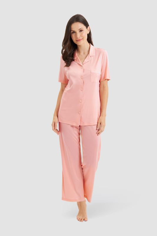Féraud Pyjamas on model in Sun Orange