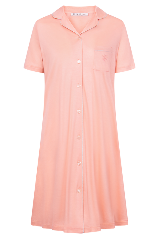 Féraud Nightgown front view in Sun Orange
