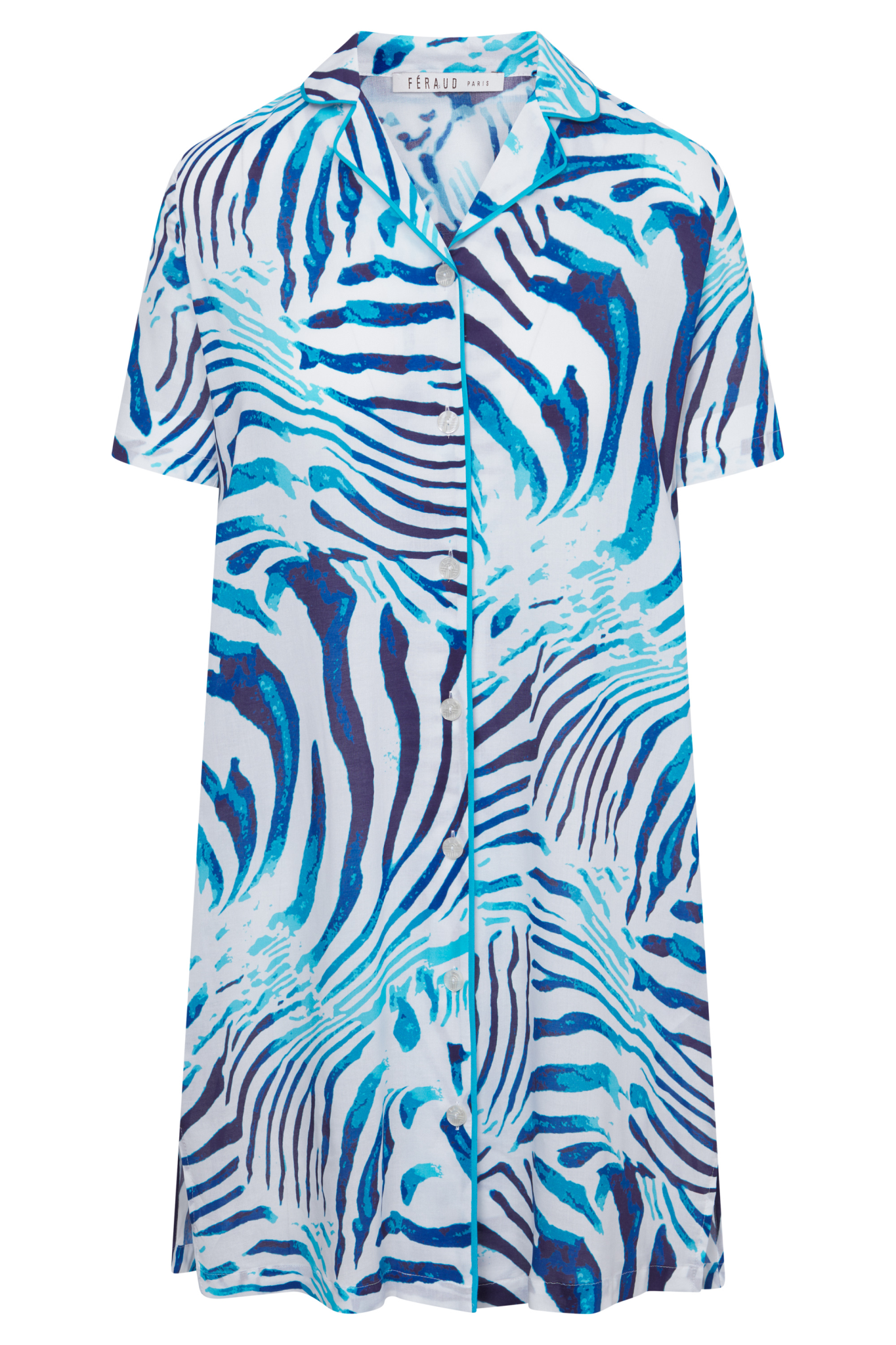 Féraud Nightgown front view in Zebra