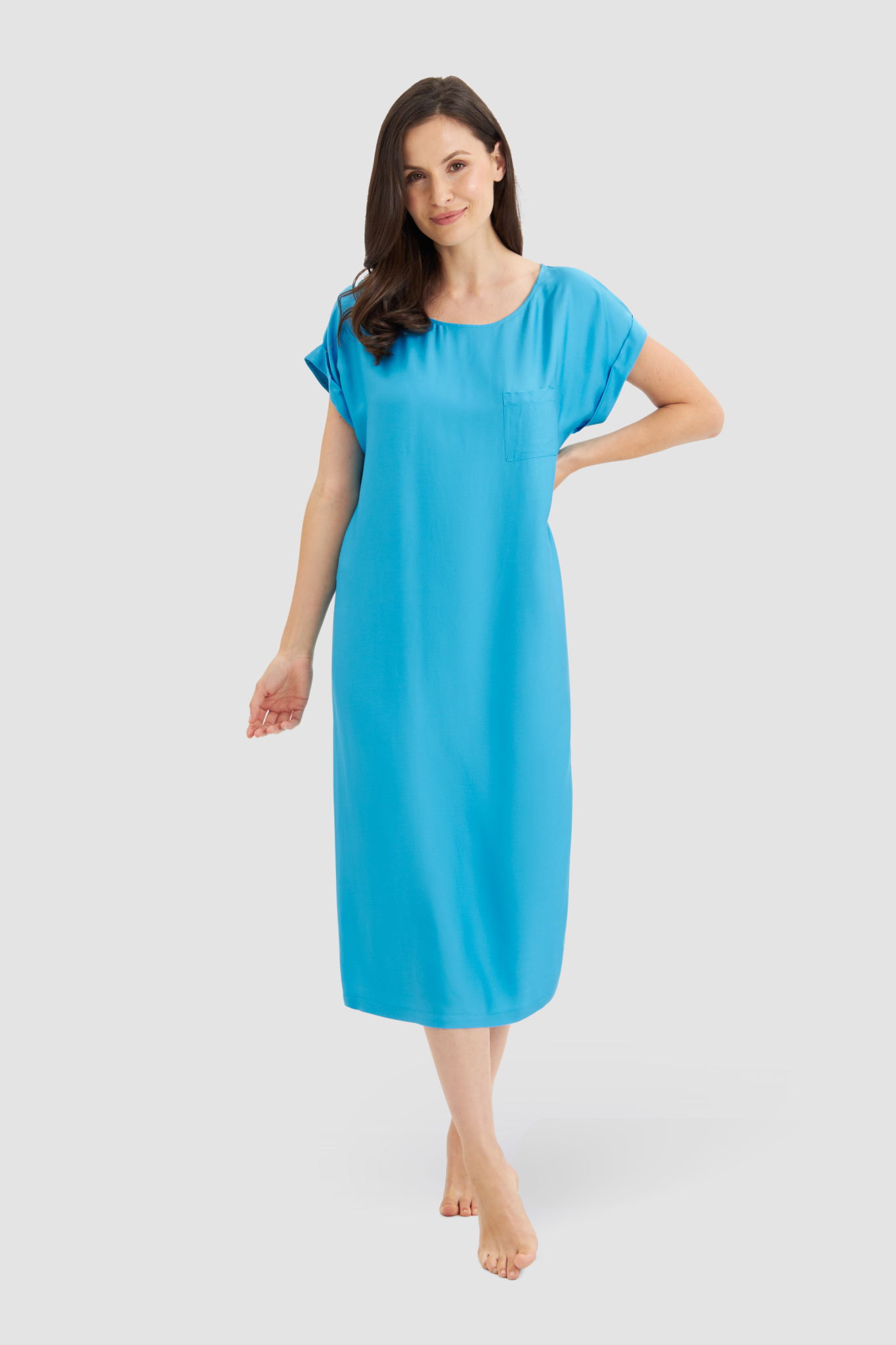 Féraud Nightgown on model in Ocean