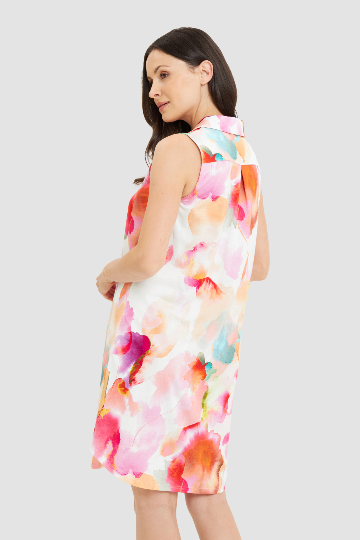 Féraud Nightgown back view in Fancy Flower