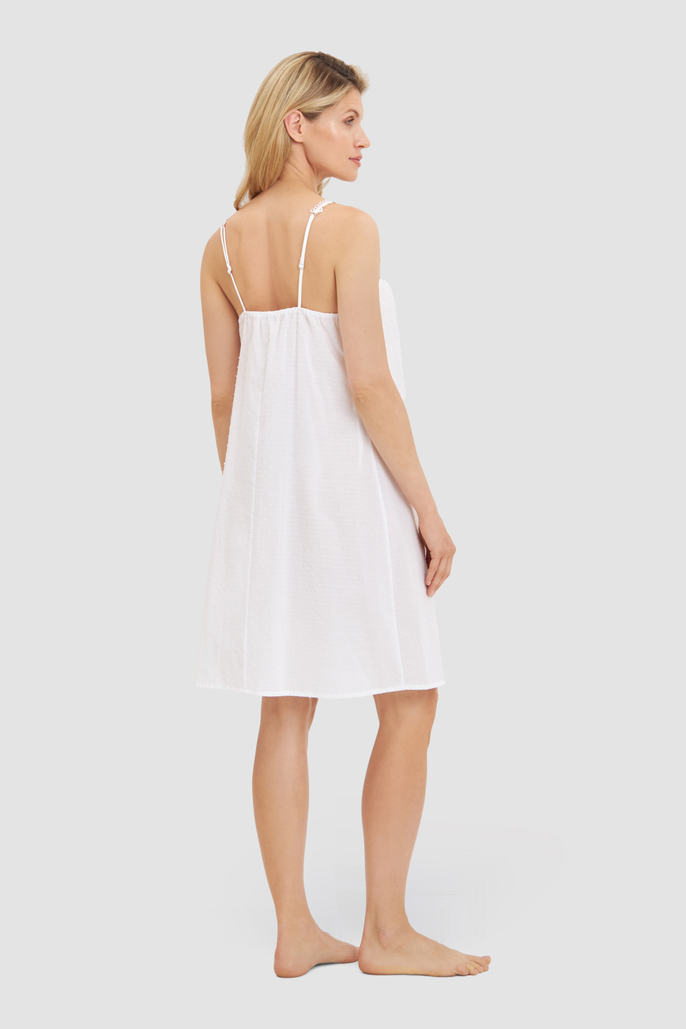 Féraud Nightgown back view in Mini Dots