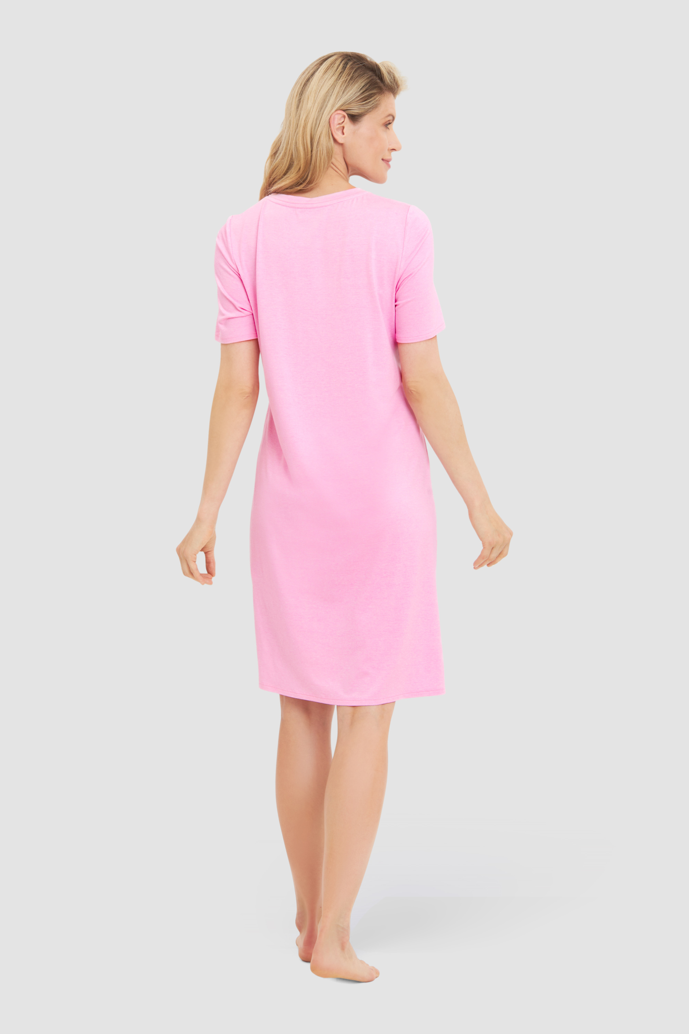 Féraud Nightgown back view in Heather Rose
