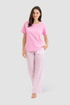 Féraud Lounge Pants on model in Rose Stripe
