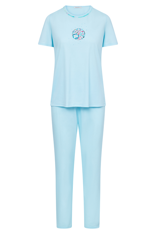 Féraud Pyjamas front view in Turquoise