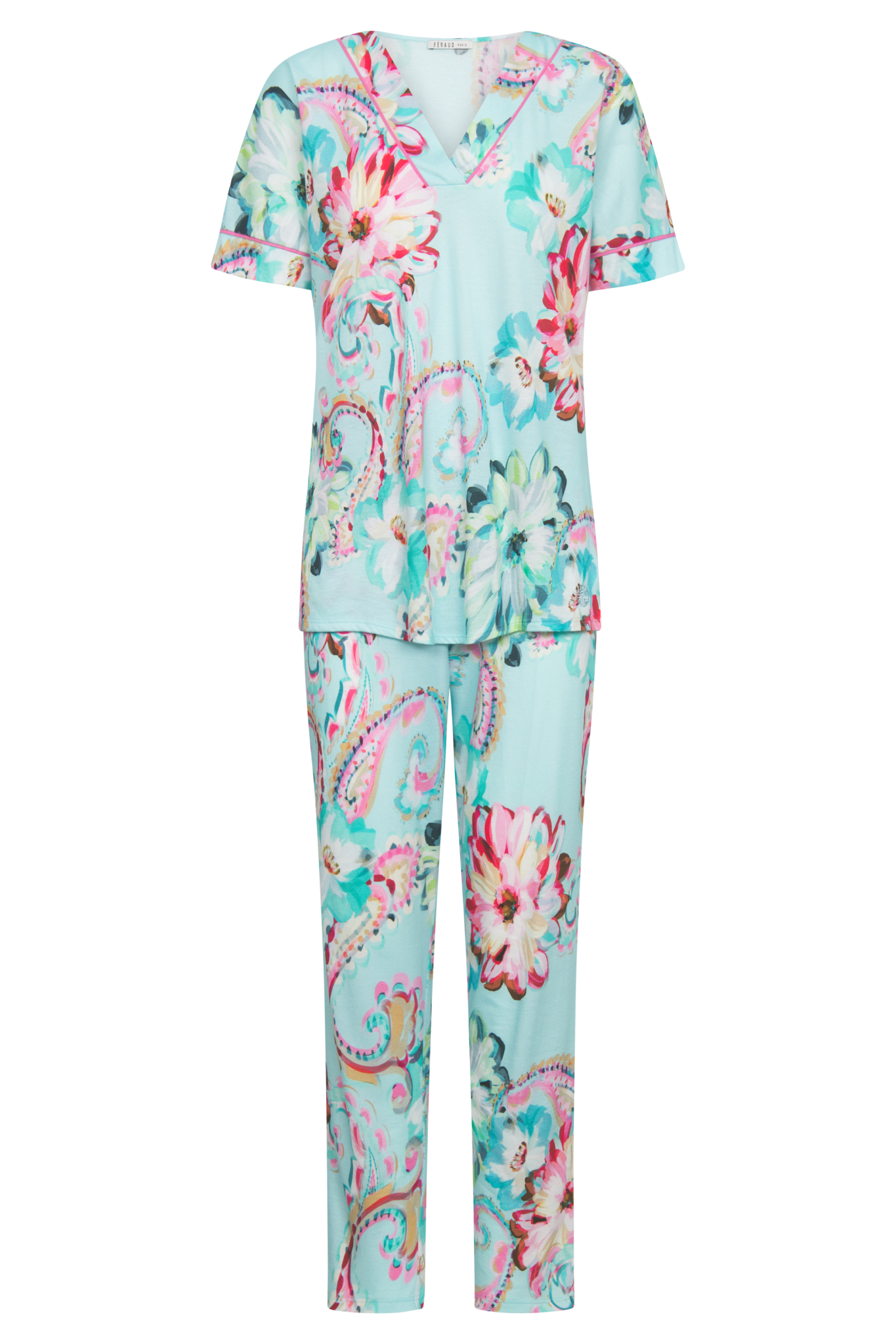 Féraud Pyjamas front view in Big Paisley