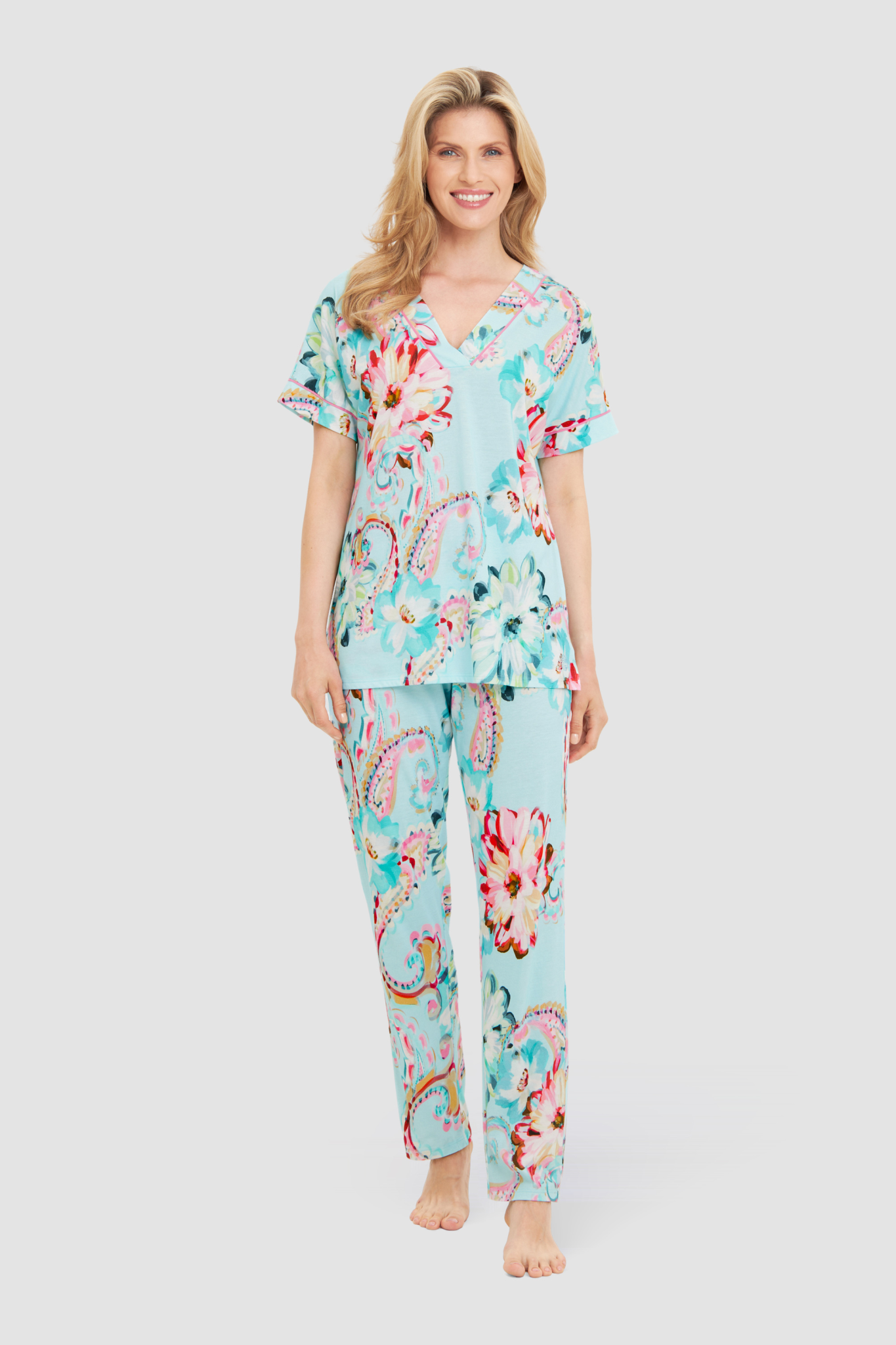 Féraud Pyjamas on model in Big Paisley