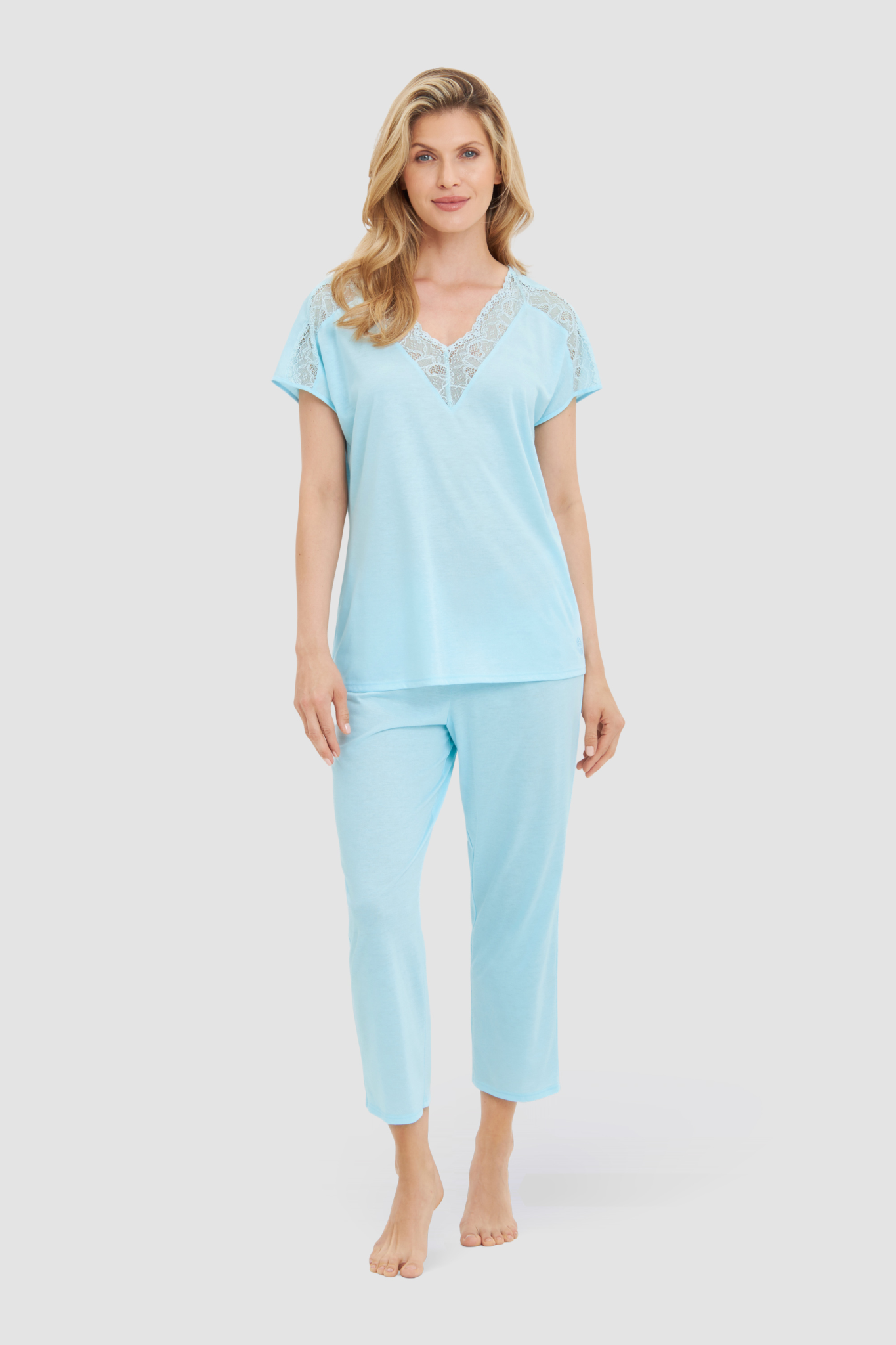 Féraud Pyjamas on model in Turquoise