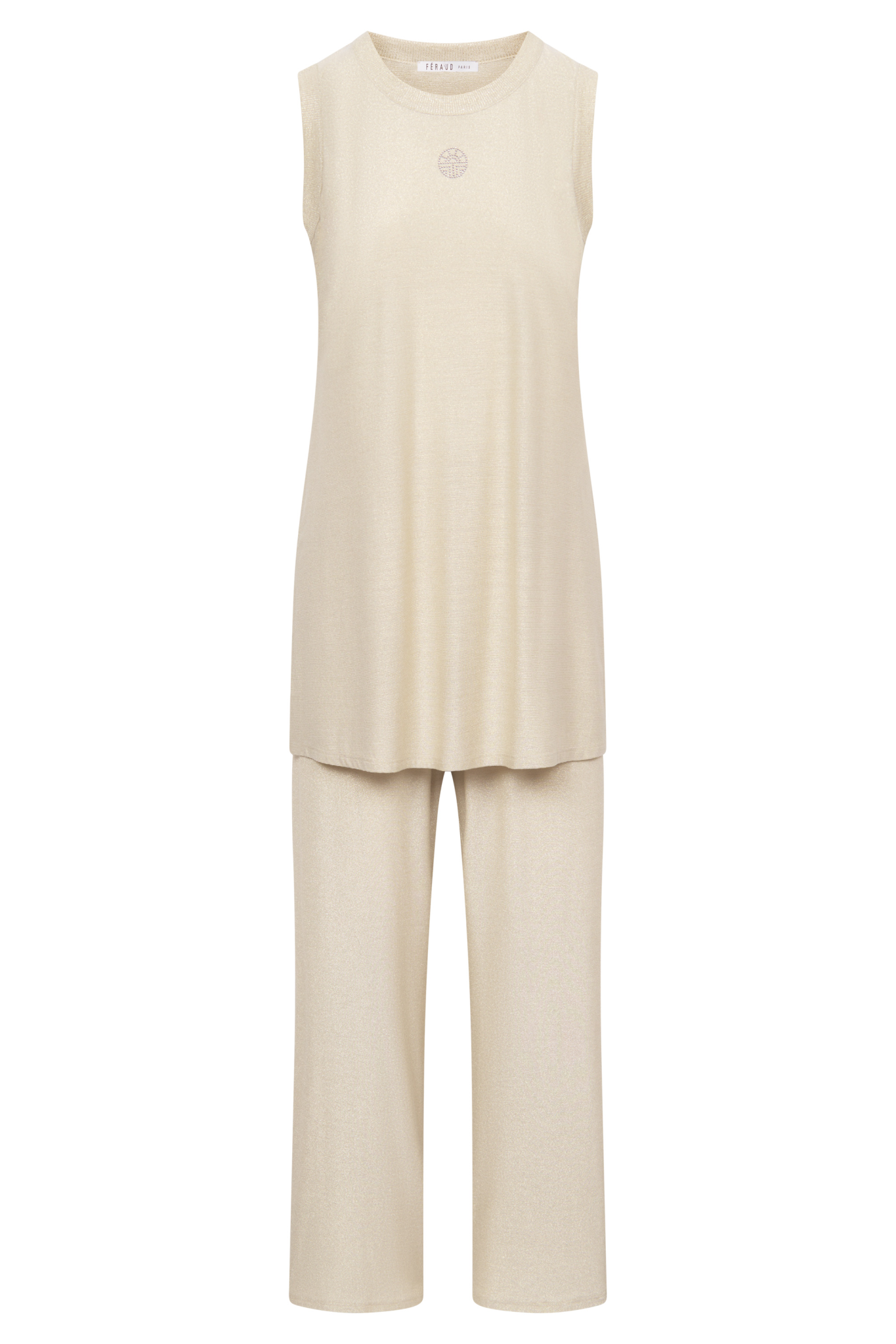 Féraud Pyjamas front view in Shine Gold