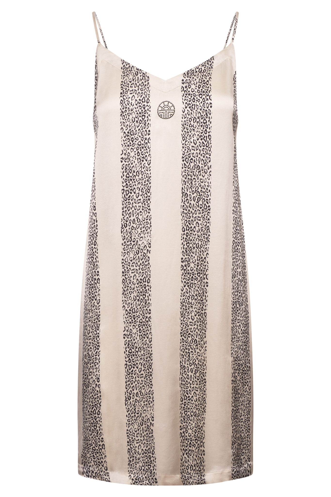 Féraud Nightgown front view in Stripe Black