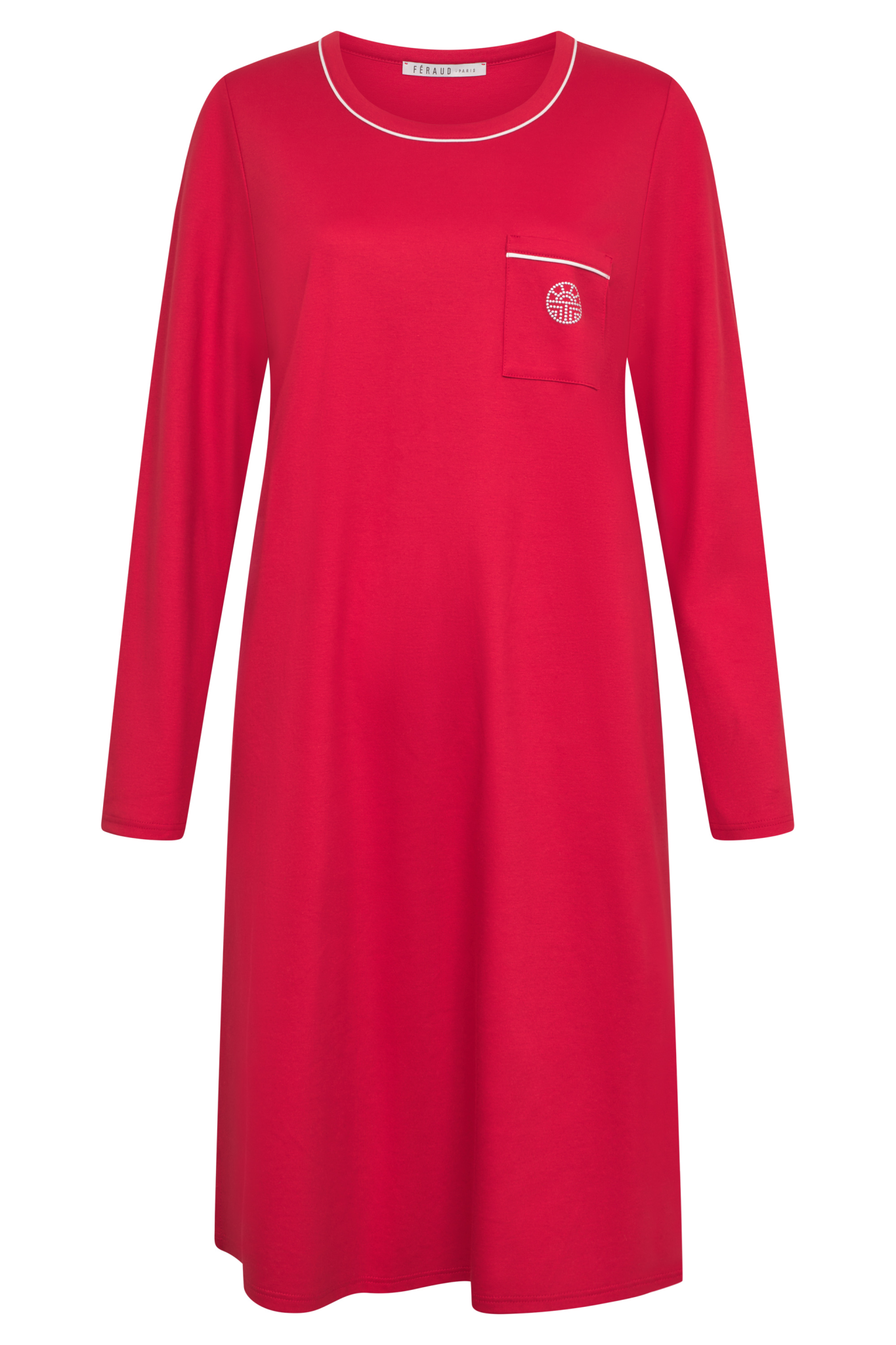 Féraud Nightgown front view in Red