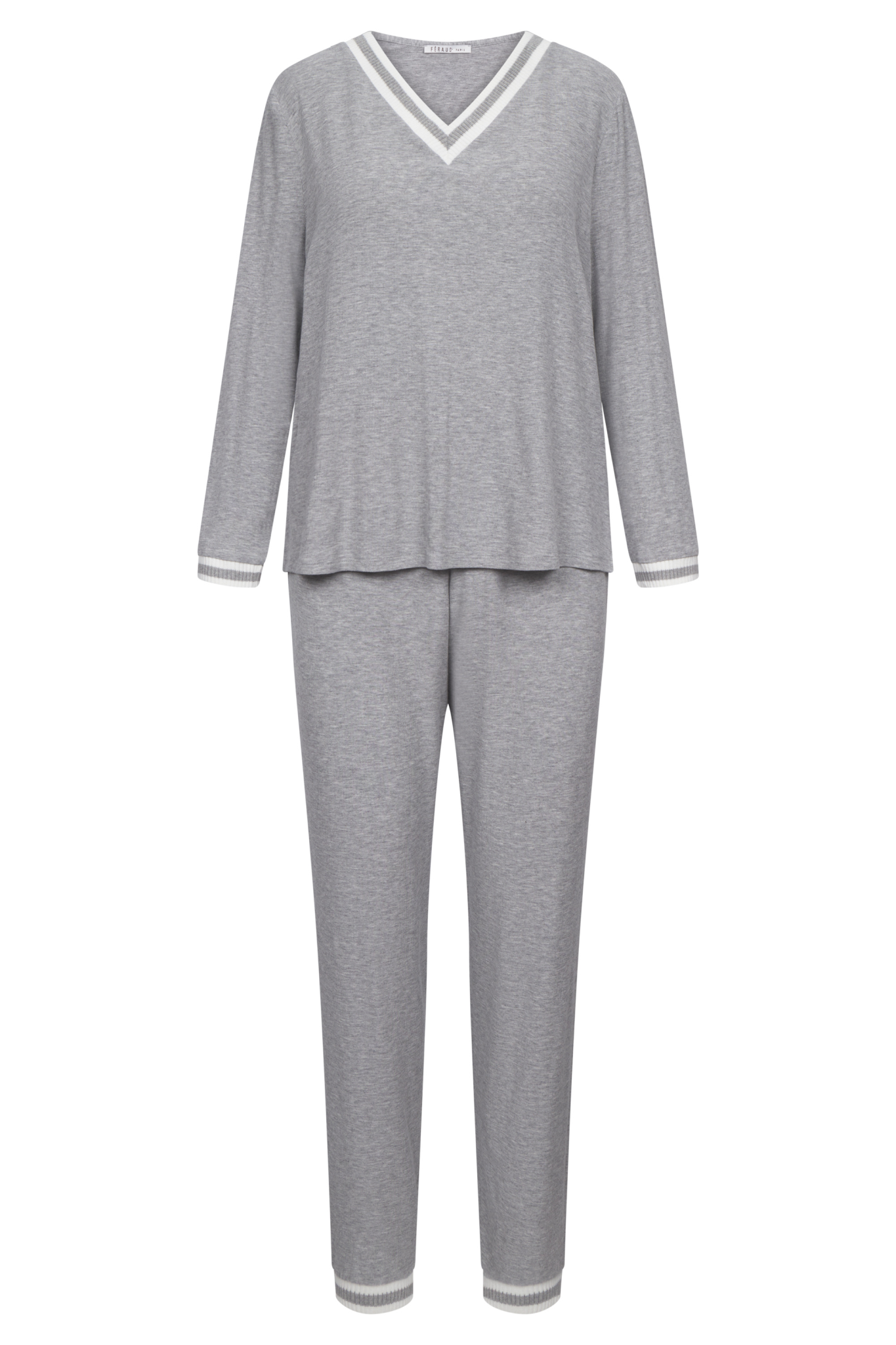Féraud Pyjamas front view in Heather Grey